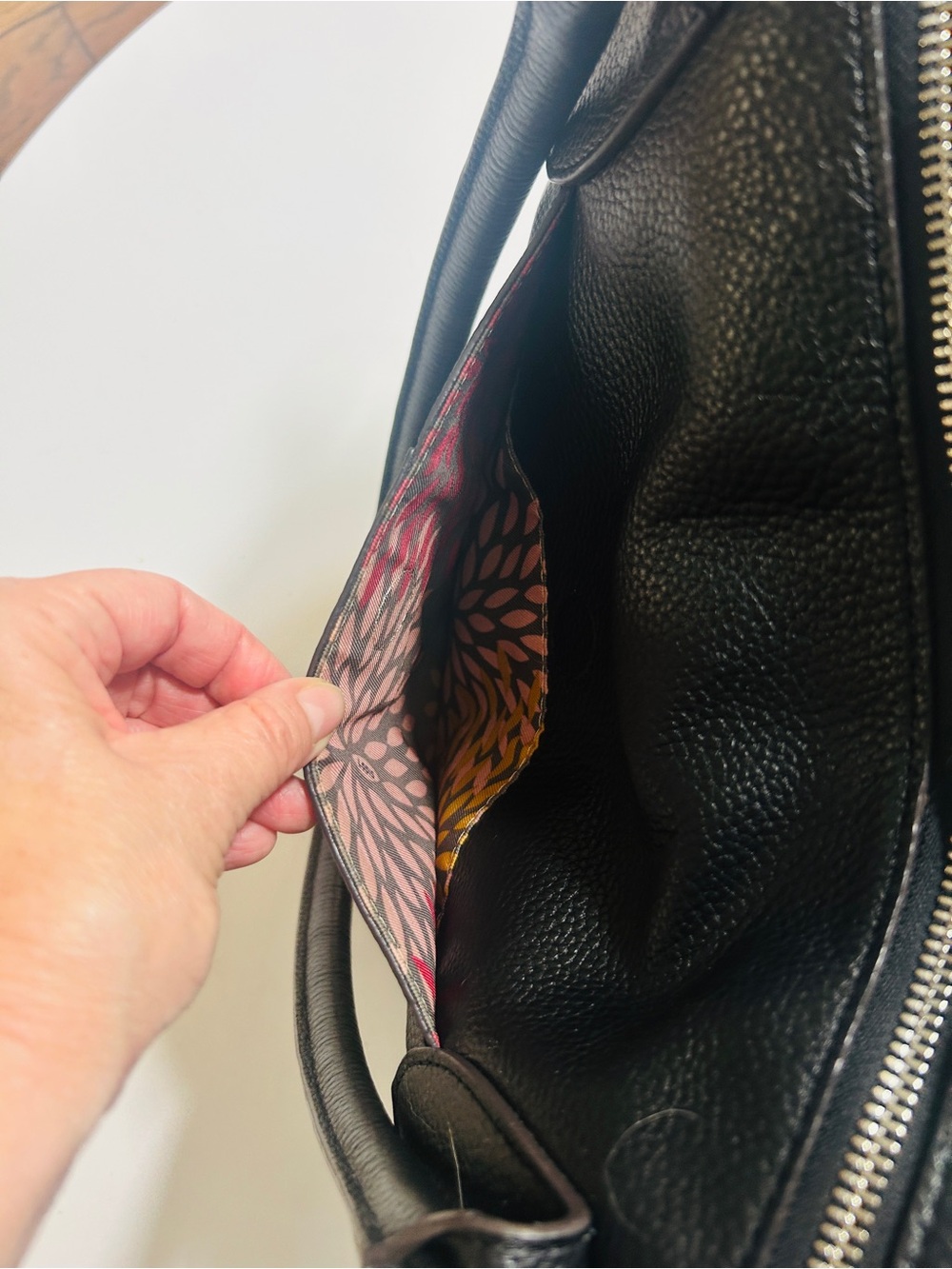 Lodis Black Pebbled Leather Tote with Double Handles - Picture 12 of 12